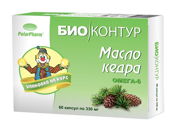 

МАСЛО КЕДРОВОЕ БИОКОНТУР капсулы 330мг 60 шт.