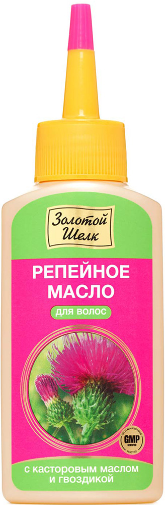 Золотой Шелк масло репейное для волос Касторовое масло/Гвоздика арт.1843 90мл