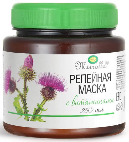 

МИРРОЛЛА маска репейная с витаминами для укрепления волос 250мл
