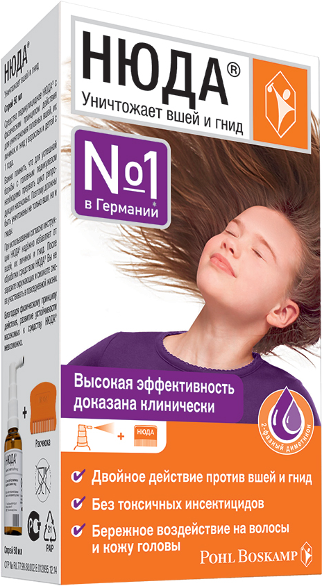Нюда спрей в комплекте с расческой 50мл g. pohl-boskamp gmbh & co. kg