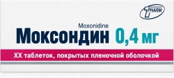 Моксонидин 0,4мг 30 шт. таблетки покрытые пленочной оболочкой