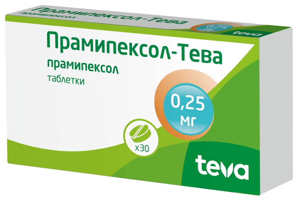 Прамипексол-Тева 0,25мг 30 шт. таблетки