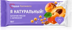 Сердце Континента Я Натуральный! батончик-мюсли Абрикос 25г