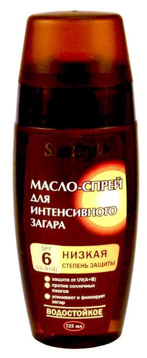 

САНСТАЙЛ (SUN STYLE) масло-спрей для интенсивного загара SPF6 водостойкое 125мл
