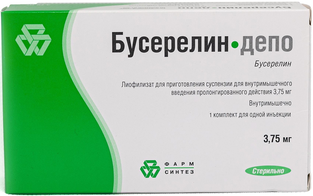 Бусерелин-Депо 3,75мг 1 шт. лиофилизат для приготовления суспензии для внутримышечного введения пролонгированного действия