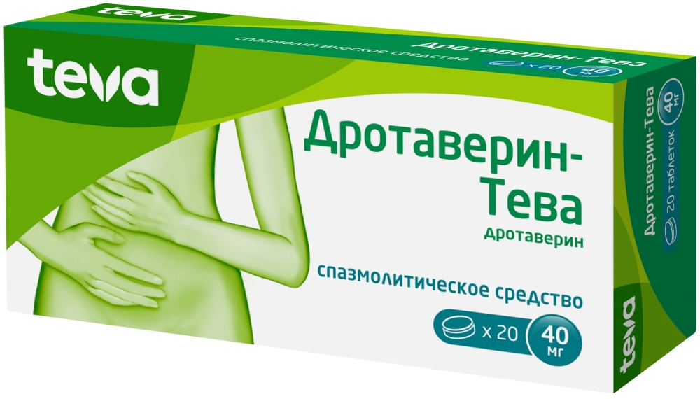 Дротаверин-Тева 40мг 20 шт. таблетки