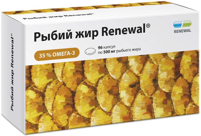 Рыбий Жир Реневал капсулы 0,5г 96 шт. Обновление Реневал Пфк