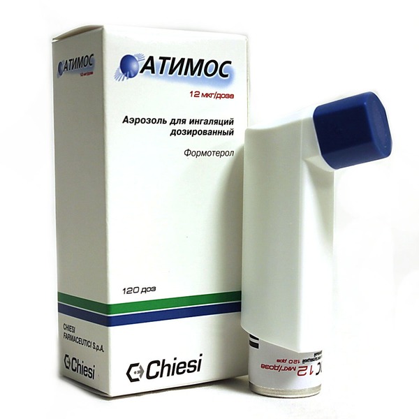 Атимос аэрозоль для ингаляций дозированный 12 мкг/доза баллон 120 доз;