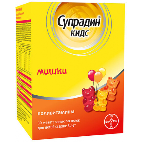 

СУПРАДИН КИДС МИШКИ пастилки жевательные 30 шт.