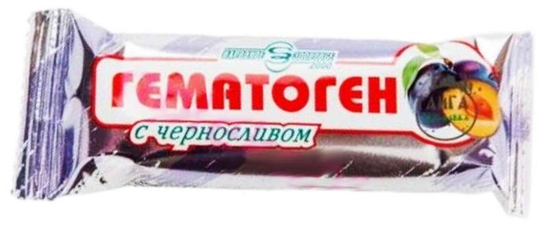 

ГЕМАТОГЕН НАРОДНЫЙ с черносливом 40г