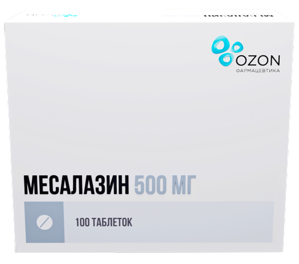 Месалазин 500мг 100 шт. таблетки кишечнорастворимые покрытые оболочкой