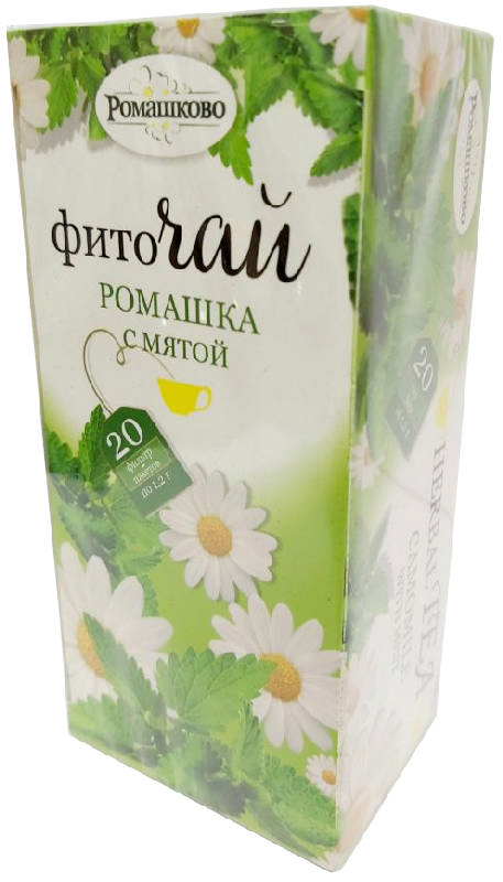 

РОМАШКОВО фиточай Ромашка с мятой 1,2г 20 шт. фильтр-пакет