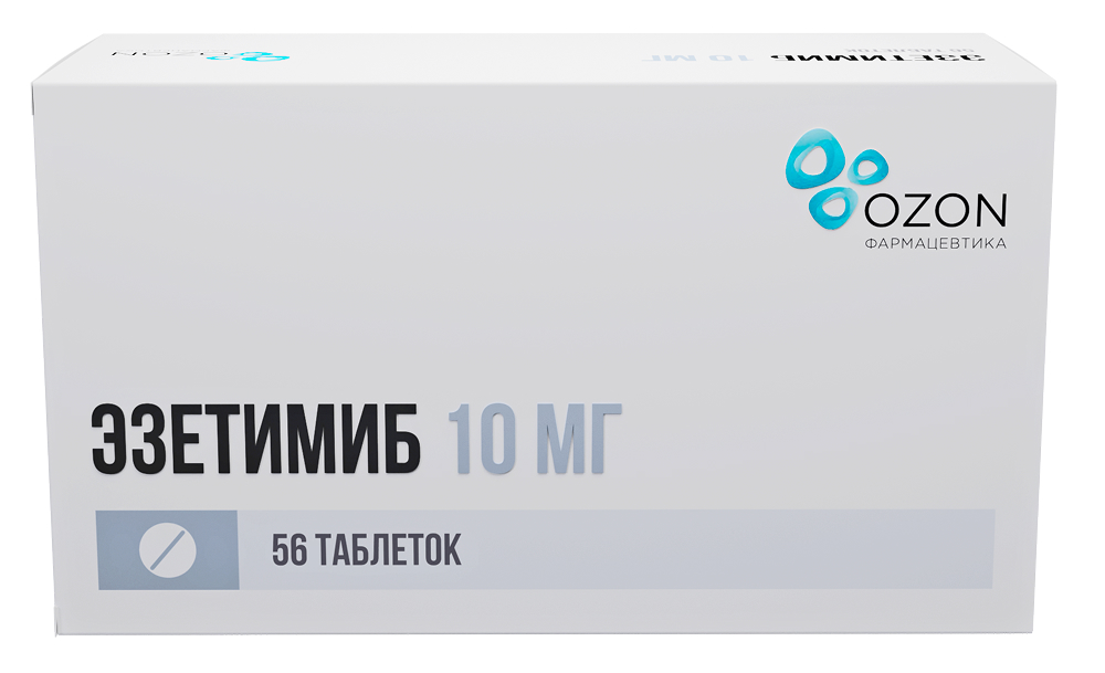 Эзетимиб 10мг 56 шт. таблетки