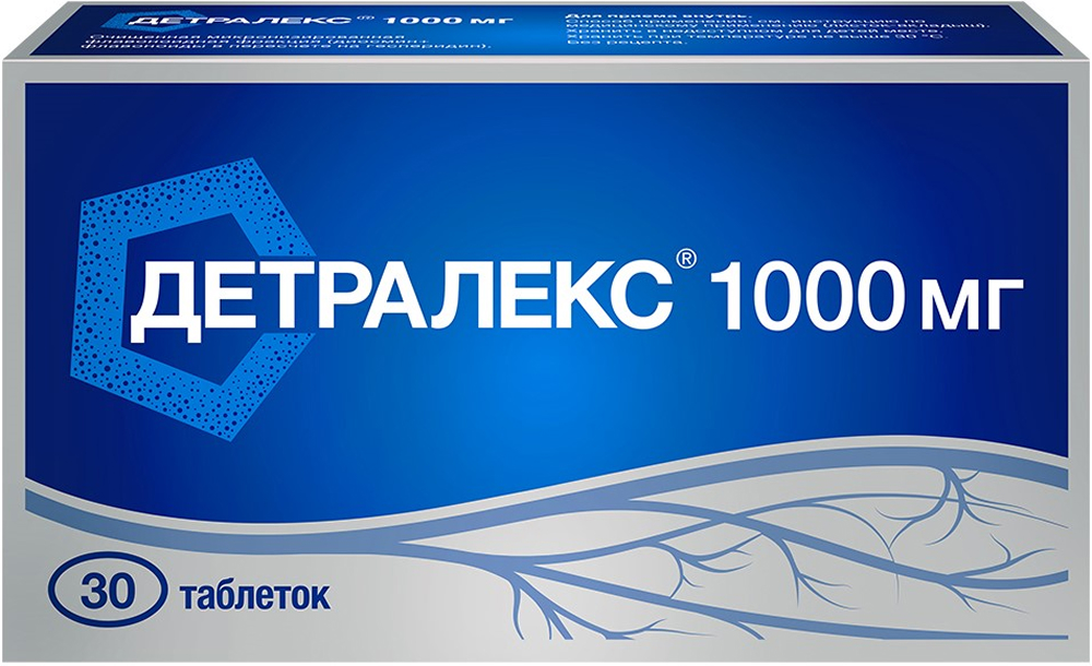 Детралекс 1000мг 30 шт. таблетки покрытые пленочной оболочкой