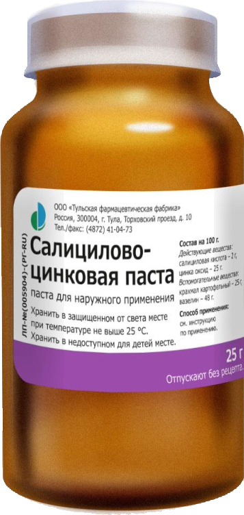 Салицилово-Цинковая 25г паста для наружного применения Тульская фармацевтическая фабрика