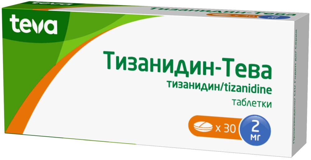 Тизанидин-Тева 2мг 30 шт. таблетки Тева Фармацевтический завод Прайвэт Ко.Лтд