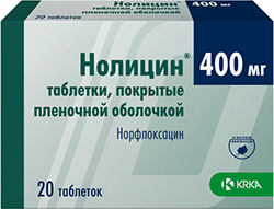 Нолицин 400мг 20 шт. таблетки покрытые пленочной оболочкой