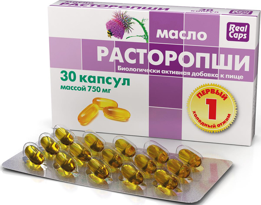 Масло Расторопши капсулы 750мг 30 шт. РеалКапс