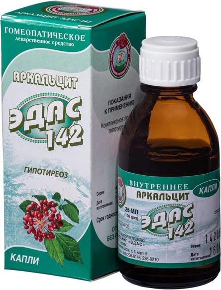 Аркальцит Эдас-142 25мл капли гомеопатические