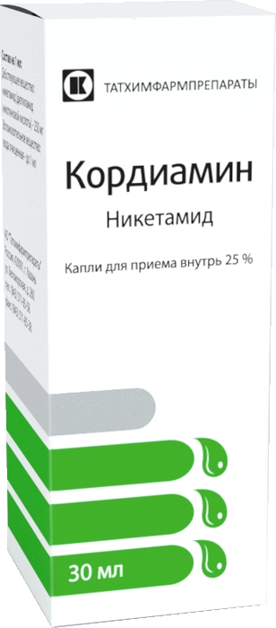 Кордиамин 25% 30мл капли для приема внутрь Татхимфармпрепараты