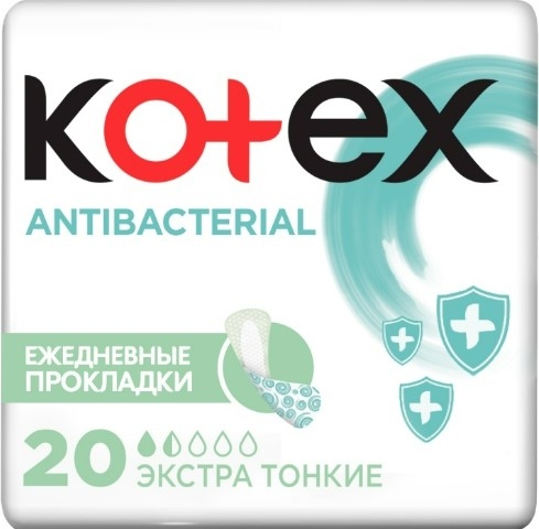 Котекс прокладки ежедневные тонкие Антибактериал Экстра 20 шт.