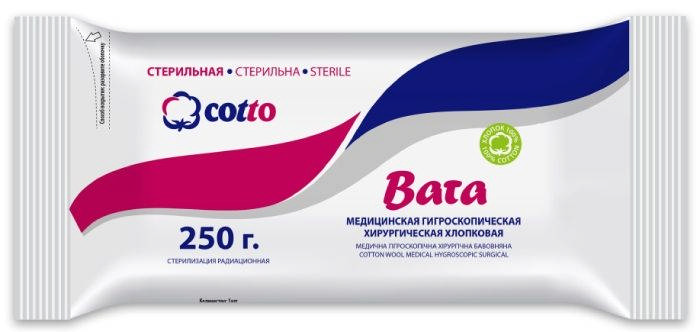 

КОТТО вата хирургическая стерильная 250г РусВата