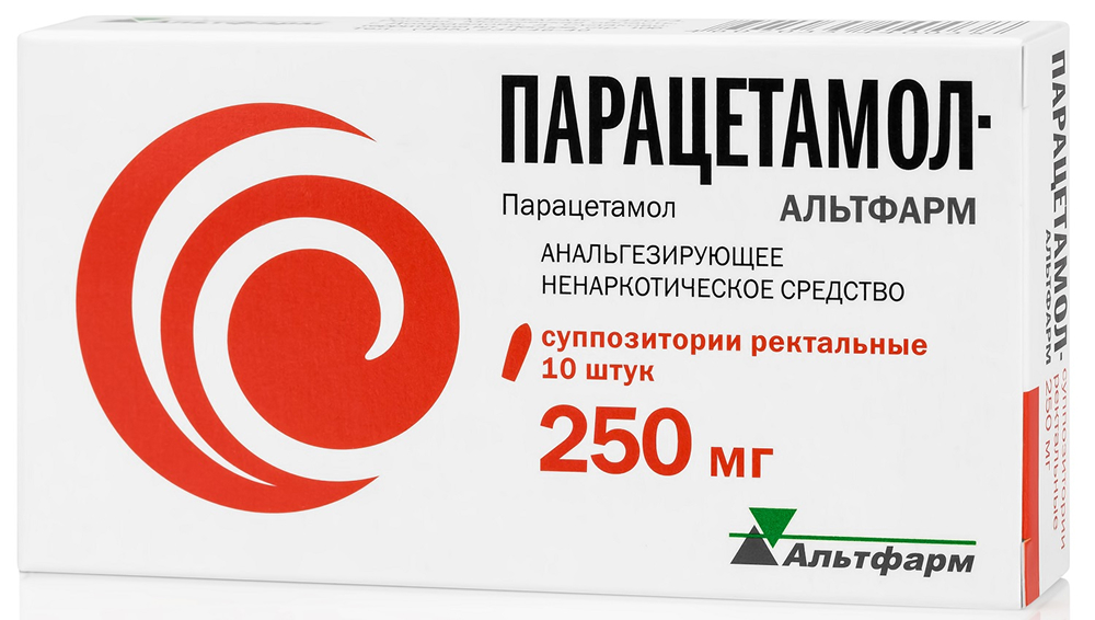 Парацетамол-Альтфарм 250мг 10 шт. суппозитории ректальные Альтфарм