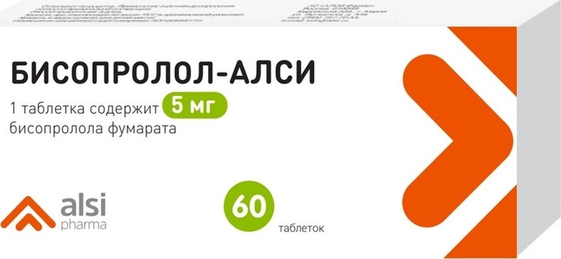 Бисопролол-алси 5мг 60 шт. таблетки