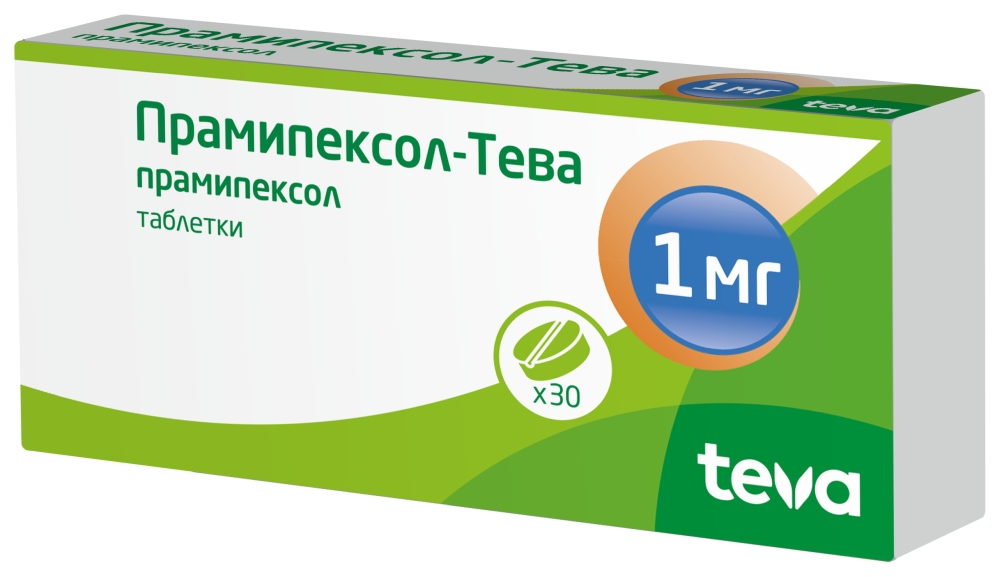 Прамипексол-Тева 1мг 30 шт. таблетки