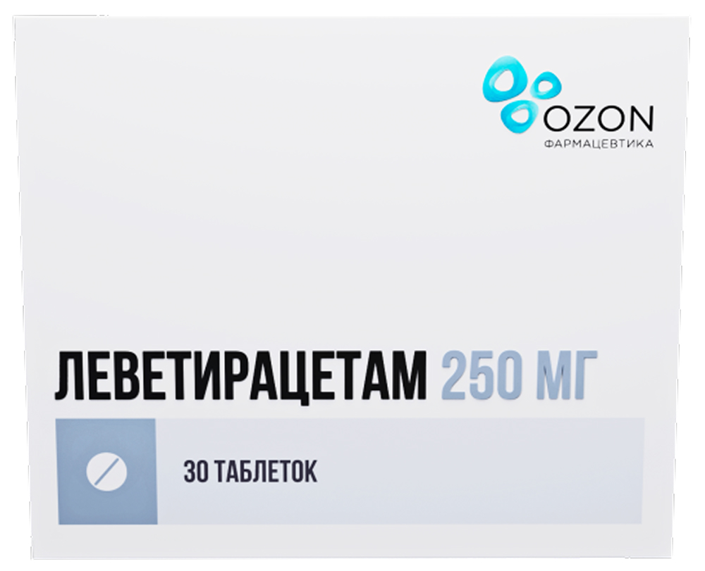 Леветирацетам 250мг 30 шт. таблетки покрытые пленочной оболочкой