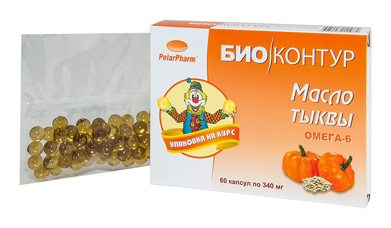 

МАСЛО ТЫКВЫ БИОКОНТУР капсулы 340мг 60 шт.