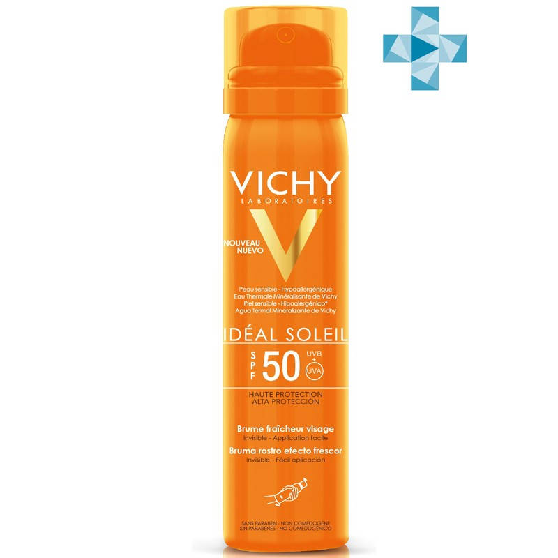 

ВИШИ КАПИТАЛ СОЛЕЙ спрей-вуаль для лица увлажняющий SPF50+ 75мл