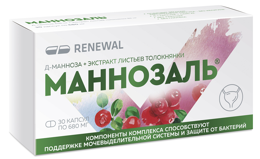 Маннозаль (D-манноза+толокнянки листьев экстракт) капсулы 30 шт.