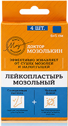 Доктор Мозолькин лейкопластырь мозольный 6х5см 4 шт.