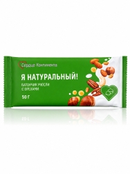 Сердце континента я натуральный! батончик-мюсли ореховый микс 50г