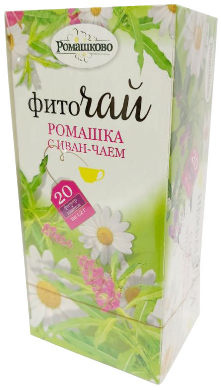 

РОМАШКОВО фиточай Ромашка с иван-чаем 1,2г 20 шт. фильтр-пакет