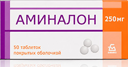 Аминалон 250мг 100 шт. таблетки покрытые пленочной оболочкой