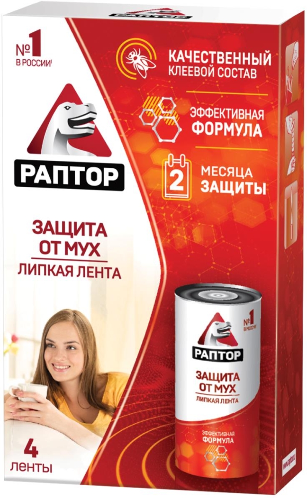 Раптор лента от мух 4 шт.