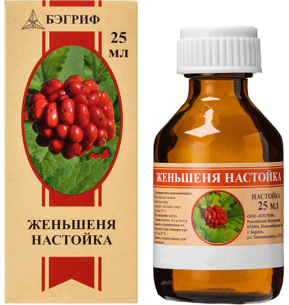 Женьшеня Настойка 25мл Бэгриф