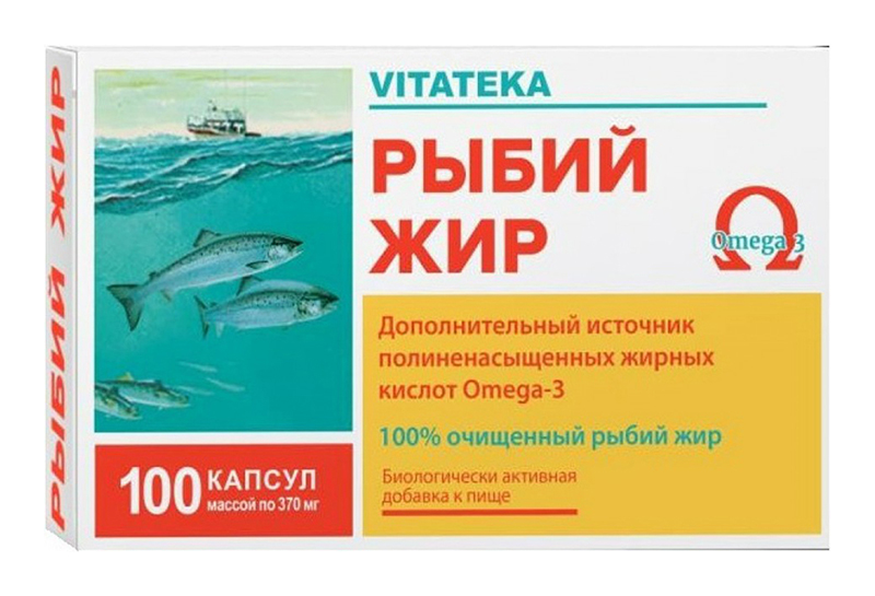 

ВИТАТЕКА РЫБИЙ ЖИР капсулы 0,37г 100 шт.