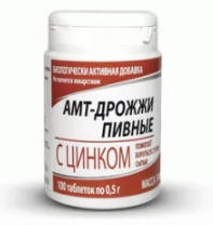 

АМТ-ДРОЖЖИ ПИВНЫЕ таблетки с Цинком 500мг 100 шт.