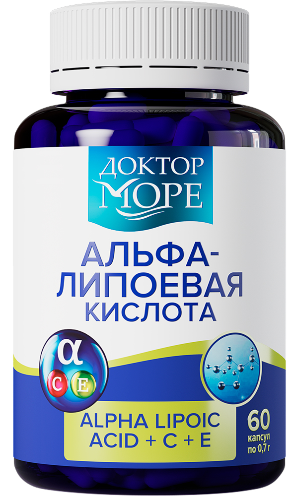 Доктор море альфа-липоевая кислота капсулы с витамином с+е 60 шт.