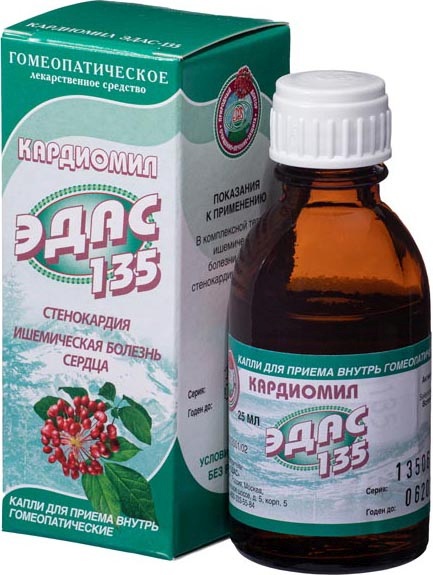 Кардиомил эдас-135 25мл капли для приема внутрь гомеопатические