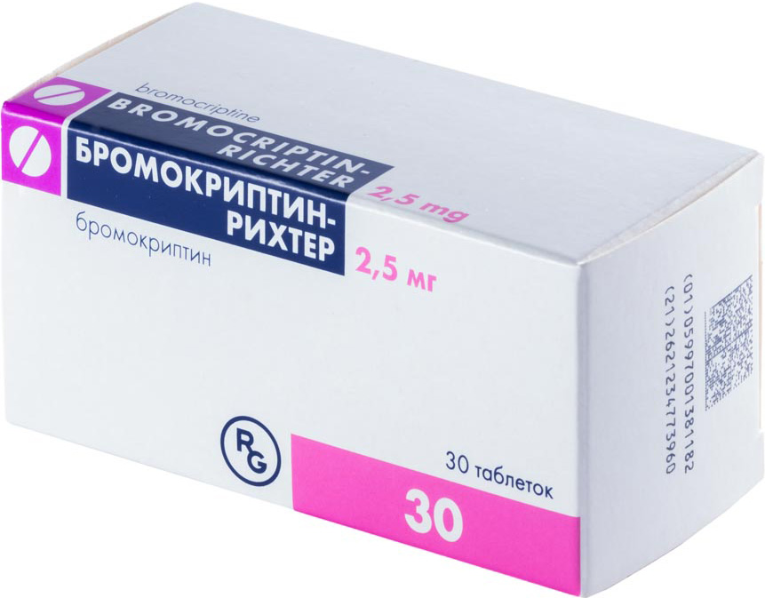 Бромокриптин-Рихтер 2,5мг 30 шт. таблетки