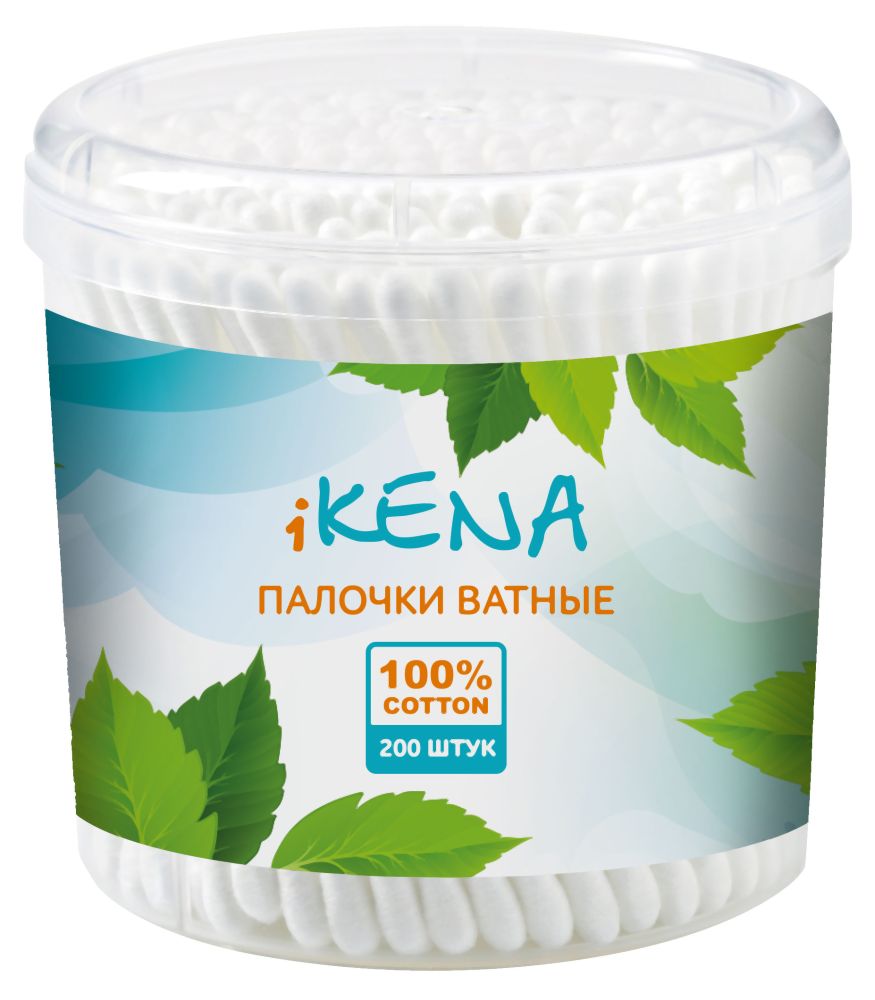 Икена палочки ватные 200 шт. банка