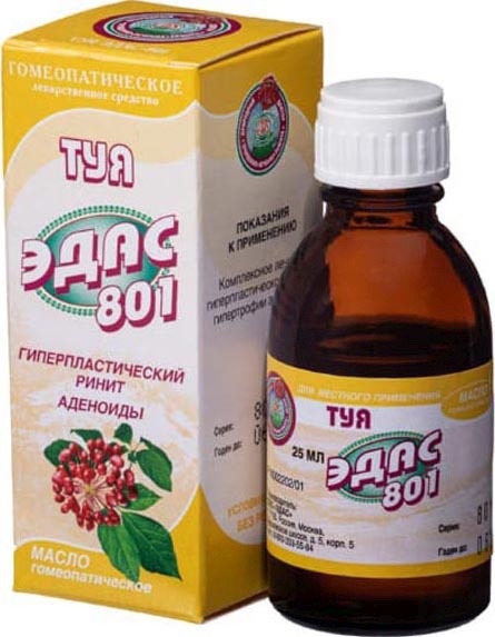 Туя Эдас-801 25мл масло для местного применения гомеопатическое