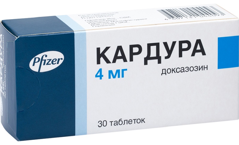 

КАРДУРА таблетки 4 мг 30 шт.