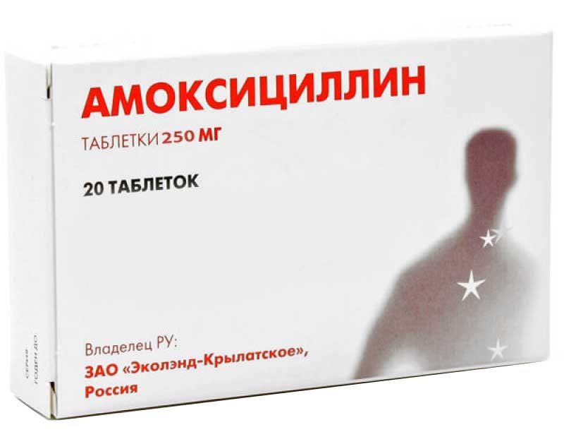 Амоксициллин 250мг 20 шт. таблетки