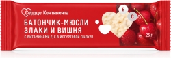 Сердце Континента батончик-мюсли Злаки/вишня с витаминоми Е и С 25г
