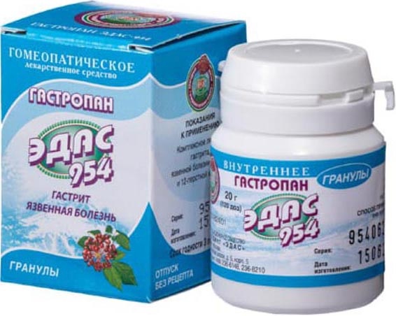 Гастропан эдас-954 20г гранулы гомеопатические